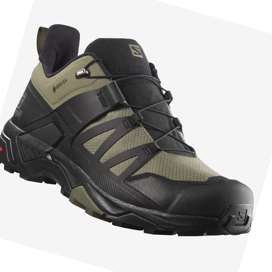 Salomon X ULTRA 4 GORE-TEX Túracipő Férfi Olivazöld Fekete | HU 2033XYU